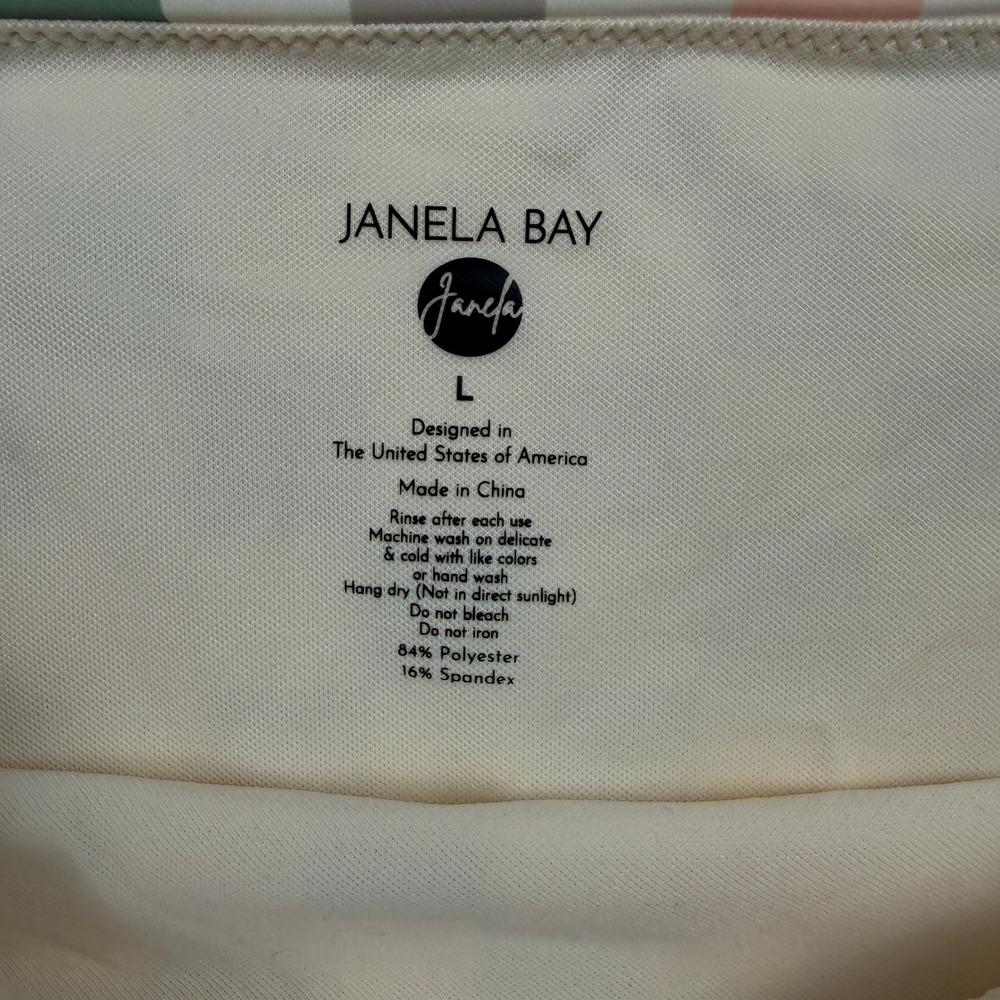 JANELA BAY High Cut Seamless Swim Bottoms Womens Large Multi Checkered - Picture 8 of 11